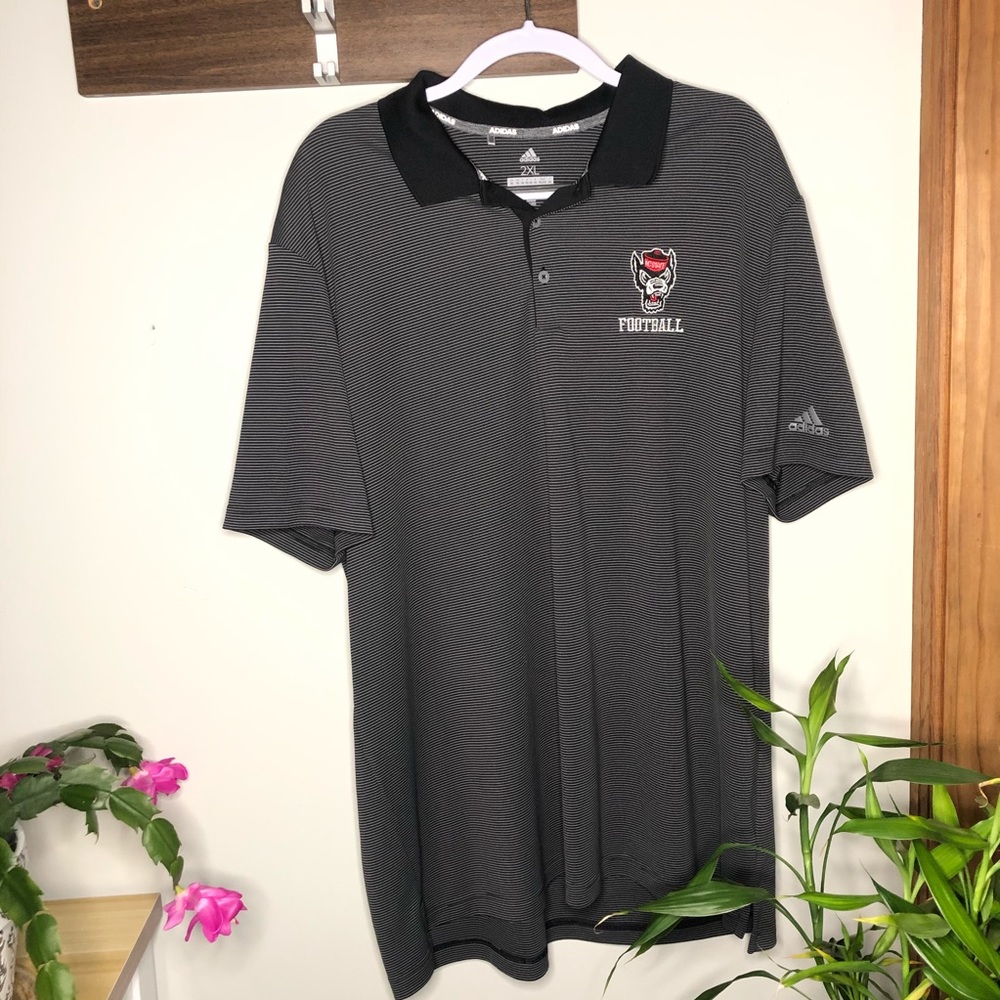NC State Wolfpack Football Adidas Polo